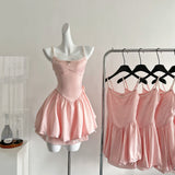 Ndyad Spring Pool Party Dress Pink Satin A-Line Short Prom Dress for Birthday &Homecoming HZ1024