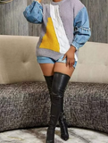 Ndyad patchwork long-sleeved women's sweater HZ1024