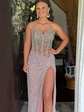 Ndyad Sequins Mermaid Prom Dress With Beading HZ1024