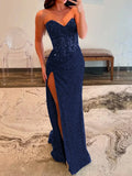 Ndyad Sequins Mermaid Prom Dress With Beading HZ1024