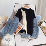 Ndyad patchwork long-sleeved women's sweater HZ1024