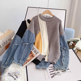 Ndyad patchwork long-sleeved women's sweater HZ1024