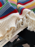 Ndyad Stripe Fringe Loose Crewneck Sweater HZ1024
