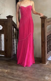 Ndyad Pink Spaghetti Strap Beaded Long Prom Dress Formal Evening Gowns HZ1024