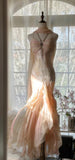 Ndyad Spaghetti Straps Ombre Chiffon Mermaid Gowns Vintage Gentle Backless Prom Dress HZ1024