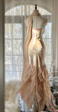 Ndyad Spaghetti Straps Ombre Chiffon Mermaid Gowns Vintage Gentle Backless Prom Dress HZ1024