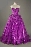 Ndyad Gold Sweetheart Glitter Beaded Tulle Ball Gowns Formal Evening Gowns HZ1024
