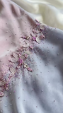 Ndyad Purple Spaghetti Straps Sheath Sparkling Beaded Chiffon Short Prom Dresses Applique Party Dresses HZ1024