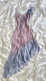 Ndyad Purple Spaghetti Straps Sheath Sparkling Beaded Chiffon Short Prom Dresses Applique Party Dresses HZ1024