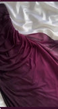 Ndyad Grape One Shoulder Shiny Chiffon Sheath Elegant Party Dress with Ruffles HZ1024