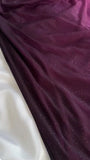 Ndyad Grape One Shoulder Shiny Chiffon Sheath Elegant Party Dress with Ruffles HZ1024