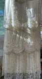 Ndyad Pearl White V-neck Chiffon Beaded Evening Dresses Simple Wedding Guest Dresses with Embroidered Appliques HZ1024