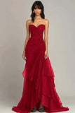 Ndyad Dark Green A-Line Sweetheart Tulle Layered Long Prom Dresses Formal Evening Dress HZ1024