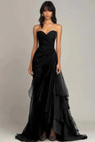Ndyad Dark Green A-Line Sweetheart Tulle Layered Long Prom Dresses Formal Evening Dress HZ1024