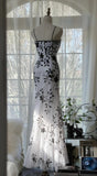 Ndyad Elegant Spaghetti Straps Mermaid Applique Chiffon Evening Dress Party Dress HZ1024