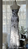 Ndyad Elegant Spaghetti Straps Mermaid Applique Chiffon Evening Dress Party Dress HZ1024