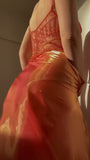 Ndyad Orange Spaghetti Straps A-Line Tulle Beaded Party Dresses Elegant Prom Dresses HZ1024