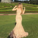 Ndyad Sweetheart Neck Mermaid Lace Appliques Formal Evening Dresses Long Prom Dresses HZ1024
