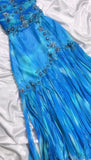 Ndyad Blue Spaghetti Straps A-Line Chiffon Beaded Party Dresses Homecoming Dress HZ1024