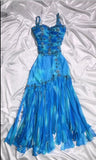 Ndyad Blue Spaghetti Straps A-Line Chiffon Beaded Party Dresses Homecoming Dress HZ1024