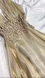 Ndyad Glitter Satin Deep V A-Line Prom Dress Backless Party Dresses HZ1024