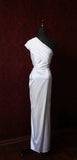 Ndyad Dark Purple One Shoulder Satin Sheath Simple Evening Dresses HZ1024