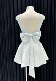 Ndyad Square Neck A-line Backless Birthday Dress Bow Short Prom Dress Sweet Homecoming Dress HZ1024