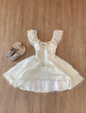 Ndyad Lace Layered Homecoming Dress with Bow Tulle Retro Short Prom Dresses HZ1024