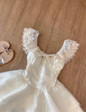 Ndyad Lace Layered Homecoming Dress with Bow Tulle Retro Short Prom Dresses HZ1024