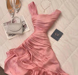 Ndyad Pink A-Line Chiffon Party Dresses HZ1024