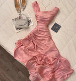 Ndyad Pink A-Line Chiffon Party Dresses HZ1024