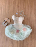 Ndyad Tulle Strapless A-Line Short Party Dresses Lace Homecoming Dress HZ1024