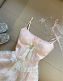 Ndyad Satin A-line Homecoming Dress Lace Spaghetti Strap Short Prom Dress for Party HZ1024