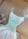 Ndyad Blue Tulle Unique Lace Strap Short Party Dresses Homecoming Dress HZ1024