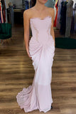 Ndyad Strapless Chiffon Mermaid Long Evening Dress HZ1024