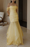 Ndyad Off Shoulder Strapless Mermaid Long Evening Dress Gorgeous Party Dress HZ1024
