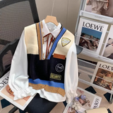 Ndyad Style V-Neck Japanese Knitted Vest HZ1024