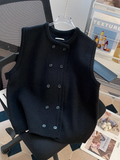 Ndyad Breasted Knitted Vest Sweater HZ1024