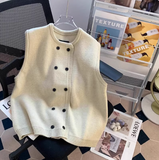Ndyad Breasted Knitted Vest Sweater HZ1024