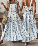 Ndyad Floral Strap Women's Dress Bow Backless Birthday HZ1024