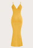 Ndyad Spaghetti Strap Bodycon V Neck Party Dress HZ1024