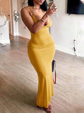 Ndyad Spaghetti Strap Bodycon V Neck Party Dress HZ1024