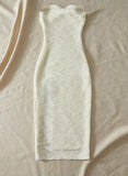Ndyad Sexy Strapless Chiffon Bodycon Party Dress with Slits HZ1024
