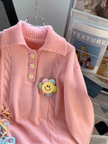 Ndyad style polo collar sweet loose sweater HZ1024