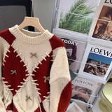 Ndyad diamond contrast long sleeve sweater HZ1024