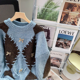 Ndyad diamond contrast long sleeve sweater HZ1024