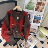 Ndyad diamond contrast long sleeve sweater HZ1024