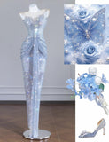 Ndyad Rhinestone Spaghetti Strap Bodycon Evening Gowns Gorgeous Long Prom Dresses HZ1024