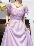 Ndyad Retro V-neck Chiffon Birthday Party Dress Sweet 16 Dress HZ1024