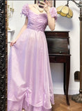Ndyad Retro V-neck Chiffon Birthday Party Dress Sweet 16 Dress HZ1024